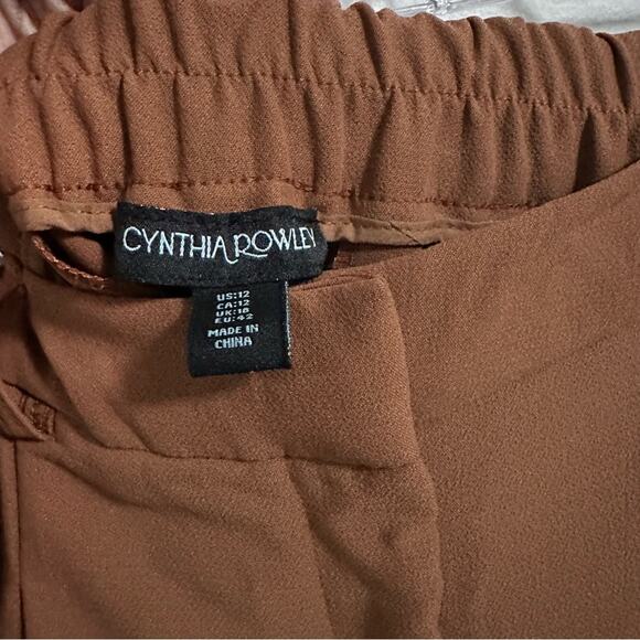 Cynthia Rowley Casual Straight Leg Relaxed High Waist Pants Trousers Women 12 - Picture 5 of 7